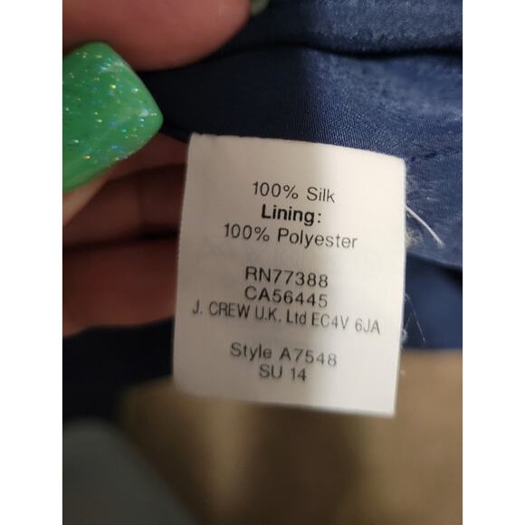 J. Crew 100% Silk Twist-Back Mini Dress in Night Shadow Blue, Sz 4 - Picture 5 of 10